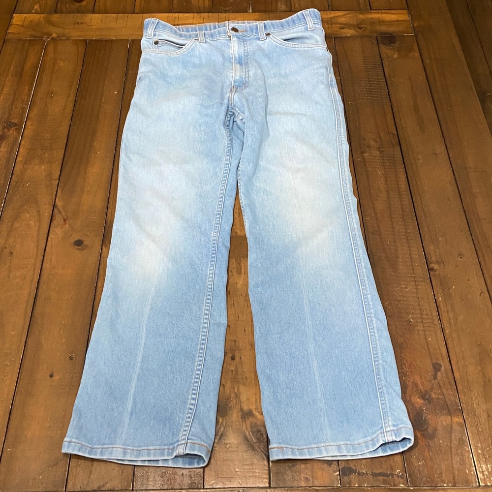 VTG 80s Levis Brown Tab Light Wash Straight Leg Action Jeans W34 L28 Denim Mens